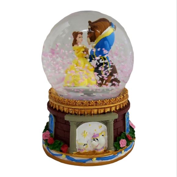 DISNEY Beauty and the Beast Tune "Beauty and the Beast"Waterglobe Snow Globe New - Picture 2 of 6